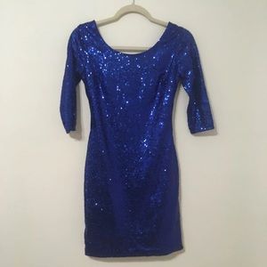 Royal blue sequin dress